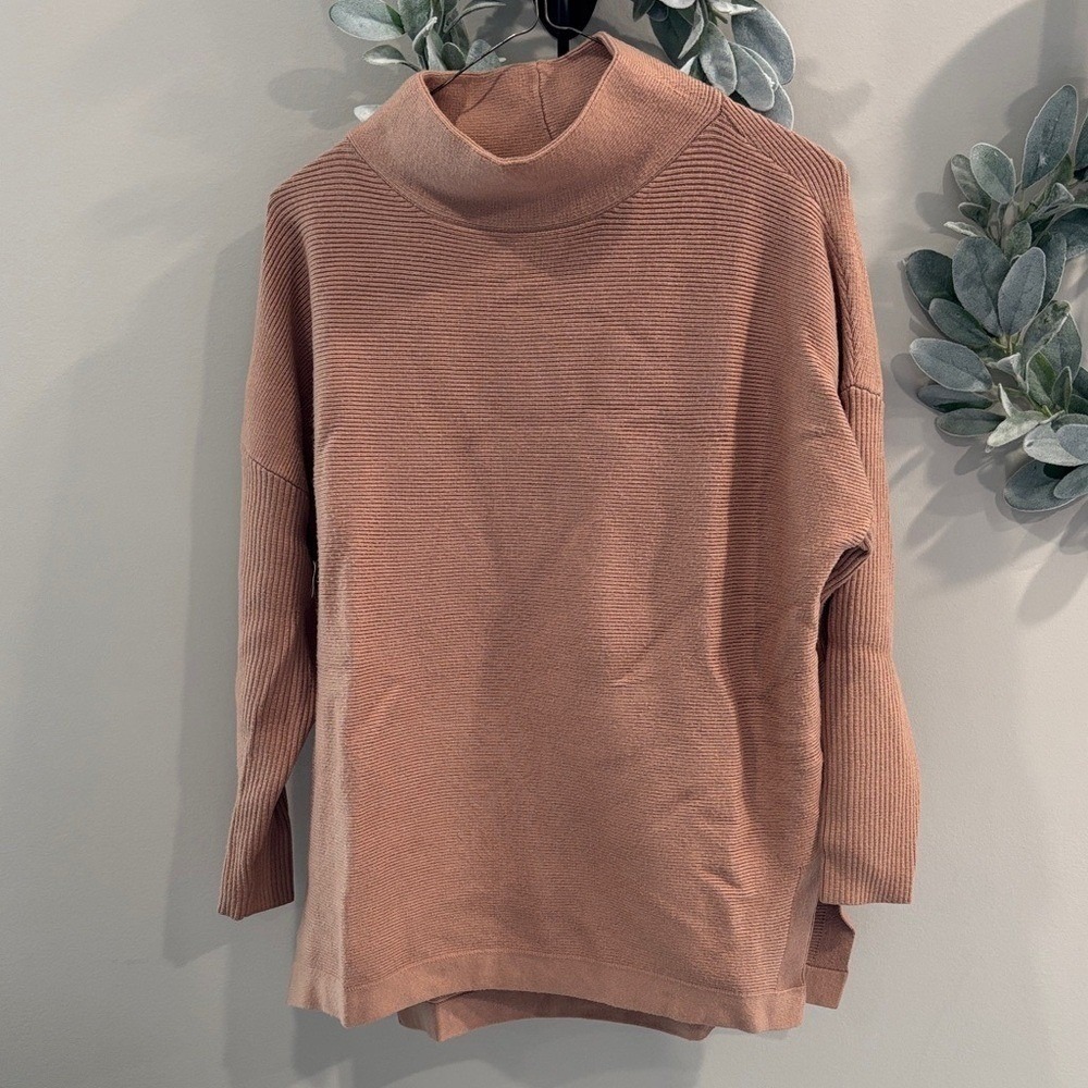 Cozy clay colored Women's mock neck Sweater